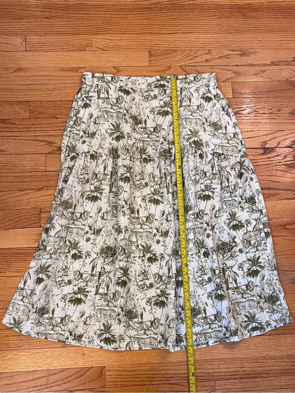 Green & White Linen Toile 2-Piece Skirt Set - Picture 5 of 10